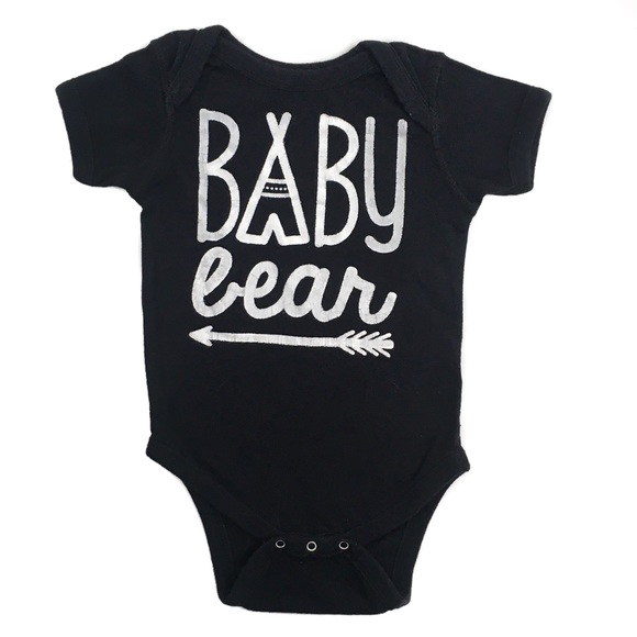 12-18 Month Black & White Baby Bear Onesie - Picture 1 of 4